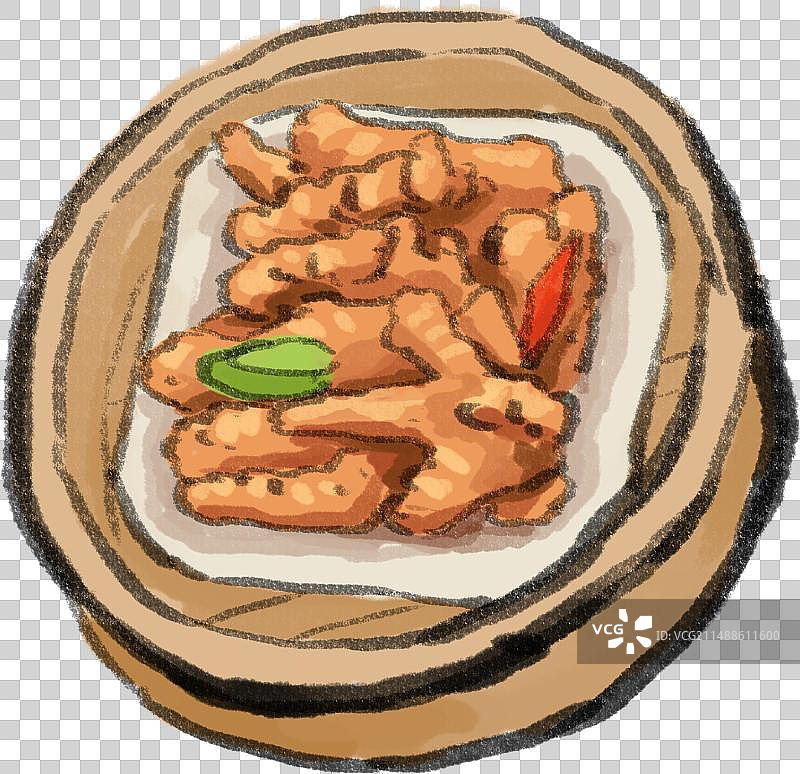 水墨风粤菜美食凤爪插画图片素材