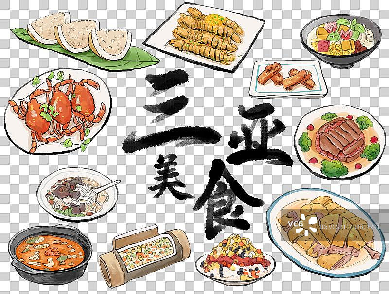海南三亚美食插画图片素材
