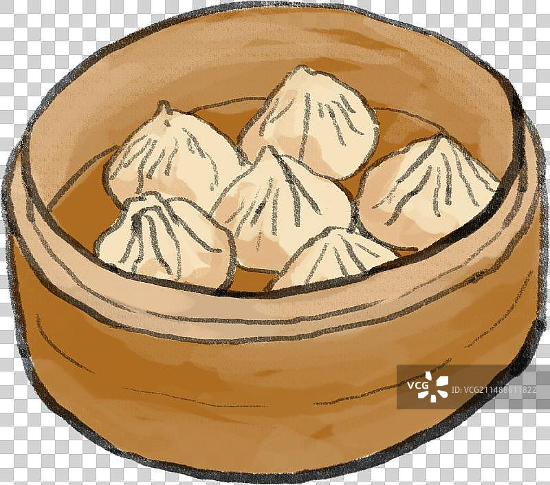 上海美食沪菜南翔小笼插画图片素材