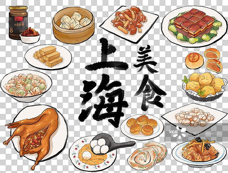 上海美食沪菜插画图片素材