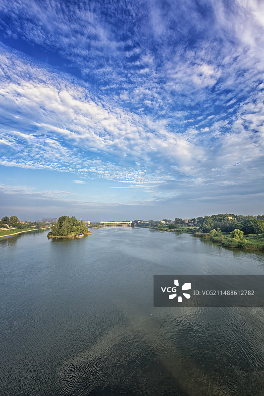 七月光影中涡河+安徽亳州涡阳图片素材