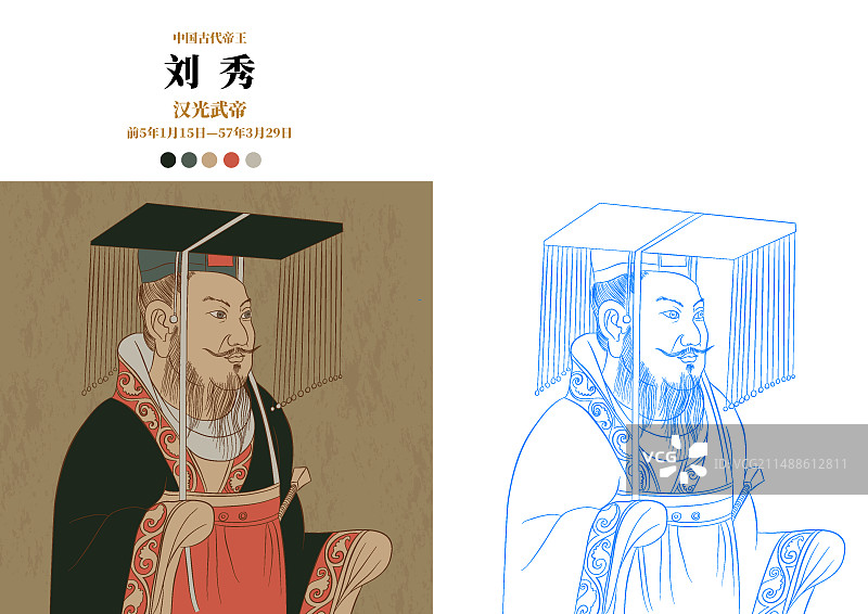 中国古代帝王-汉光武帝刘秀图片素材