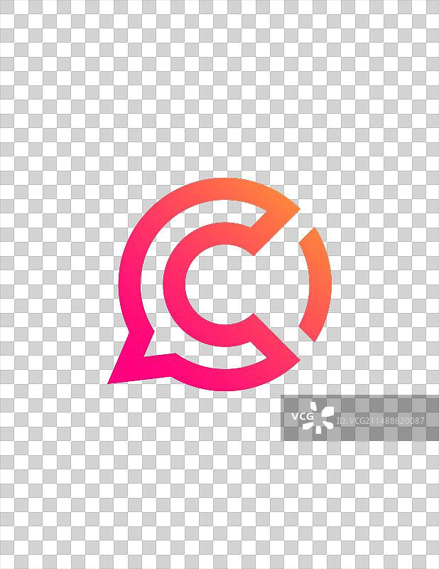 C字母聊天Logo设计概念图片素材