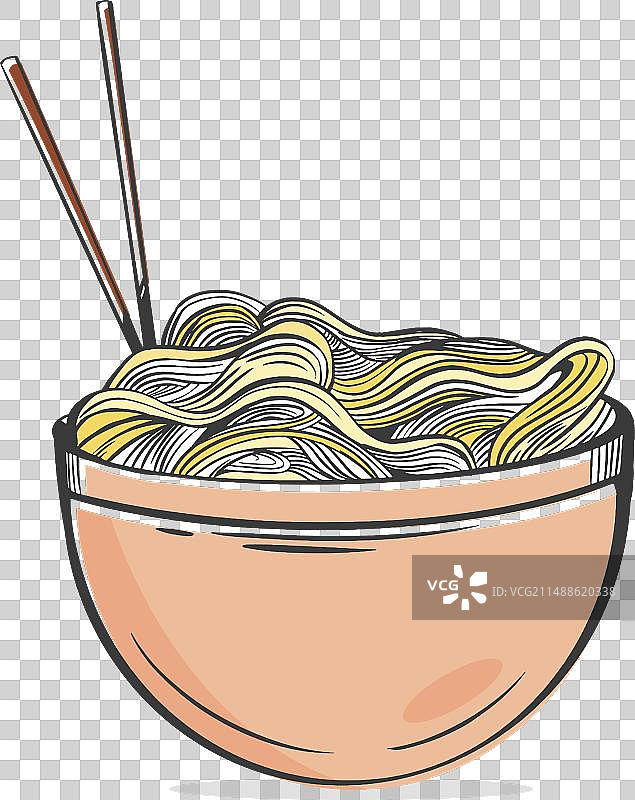 手绘意大利面碗图片素材