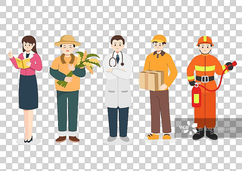 五一劳动节不同职业人物图片素材