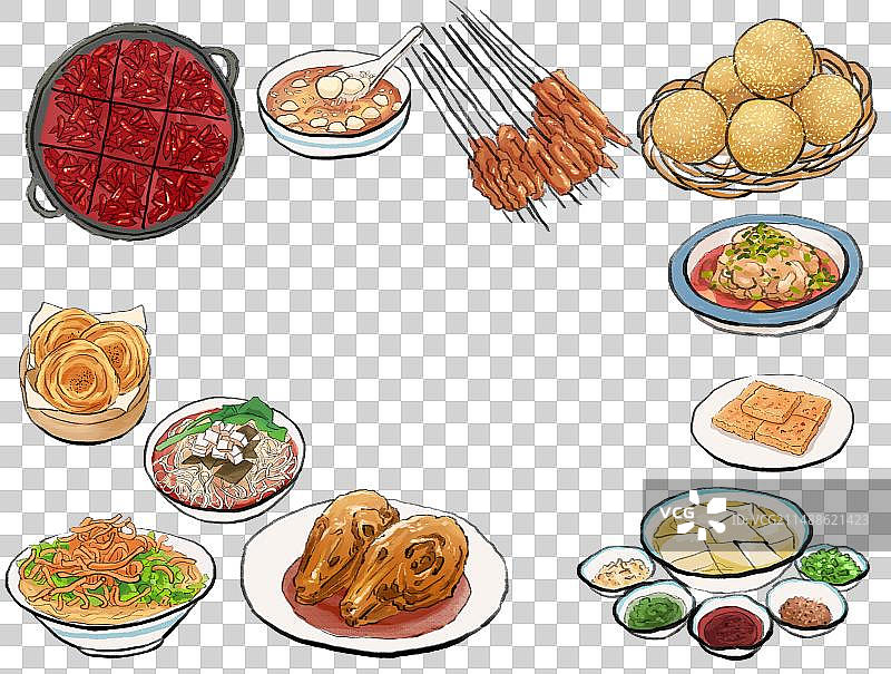四川重庆美食插画图片素材