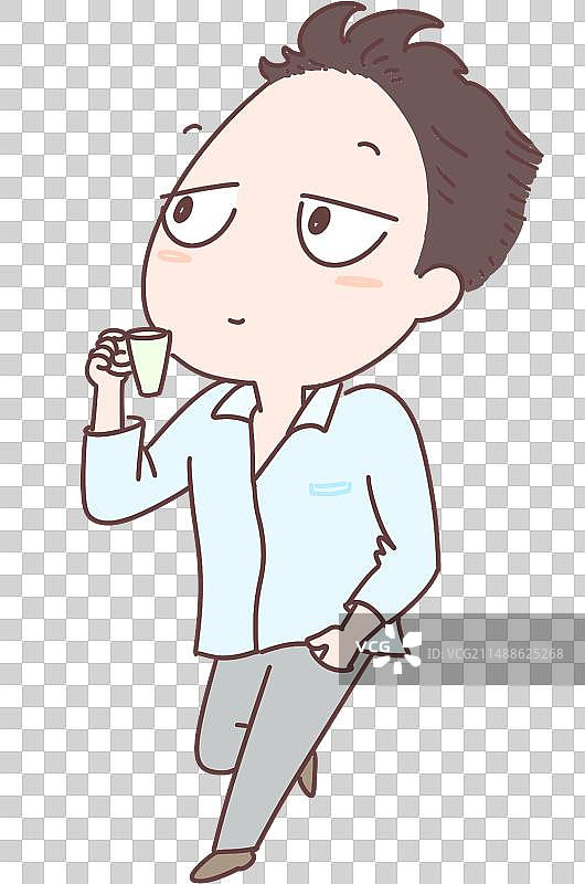 喝茶休息人物元素图片素材