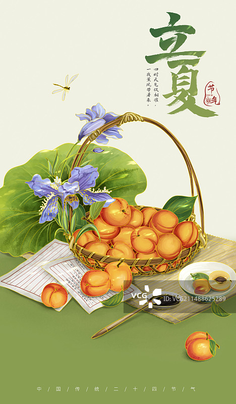 国风立夏插画图片素材