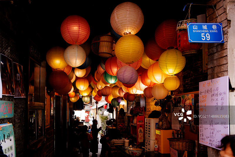 中国重庆山城巷古遗址细节图片素材
