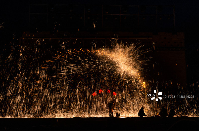 蔚县打树花（打铁花）图片素材