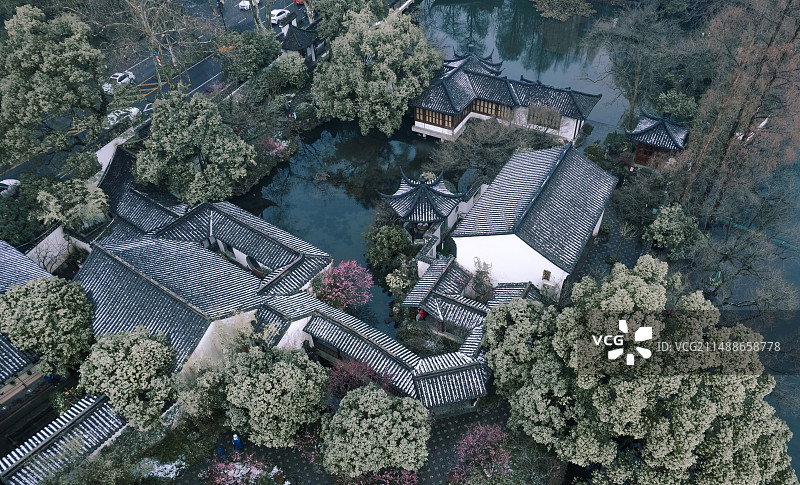 杭州西湖雪景图片素材