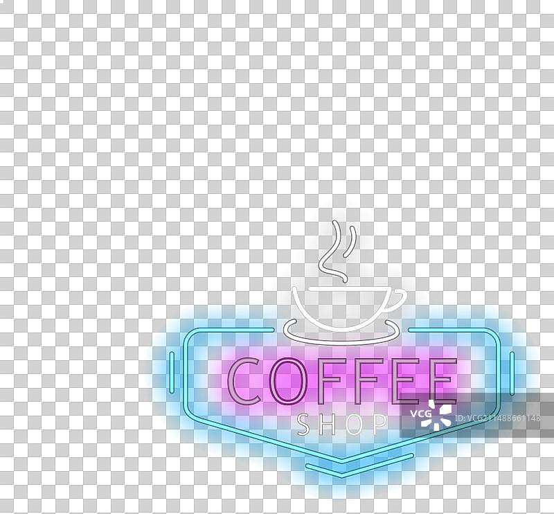 砖墙背景上的霓虹灯咖啡店招牌图片素材