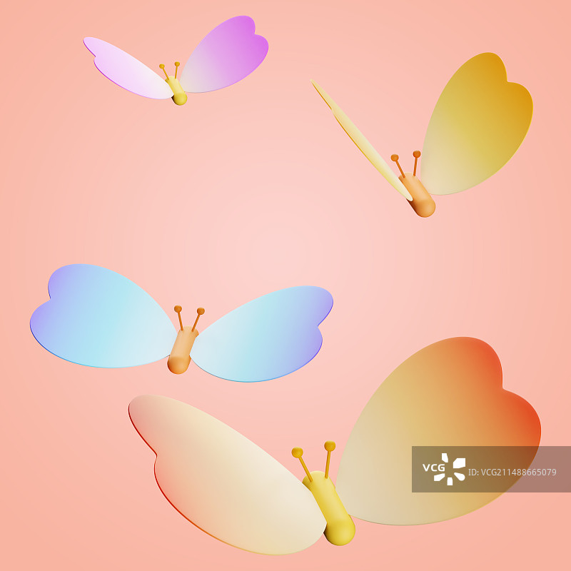 3D渲染蝴蝶插画图片素材