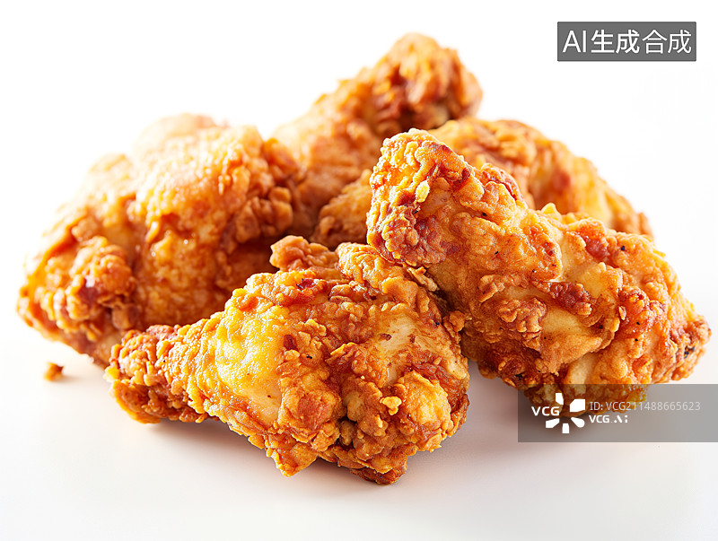 【AI数字艺术】白底背景上的脆皮炸鸡图片素材