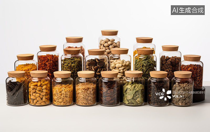【AI数字艺术】风干的中药材，调味品图片素材