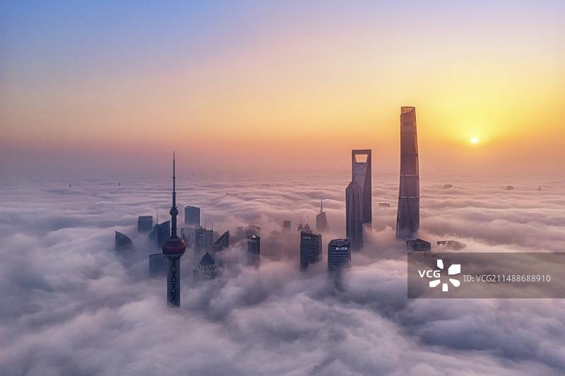 陆家嘴晨曦图片素材