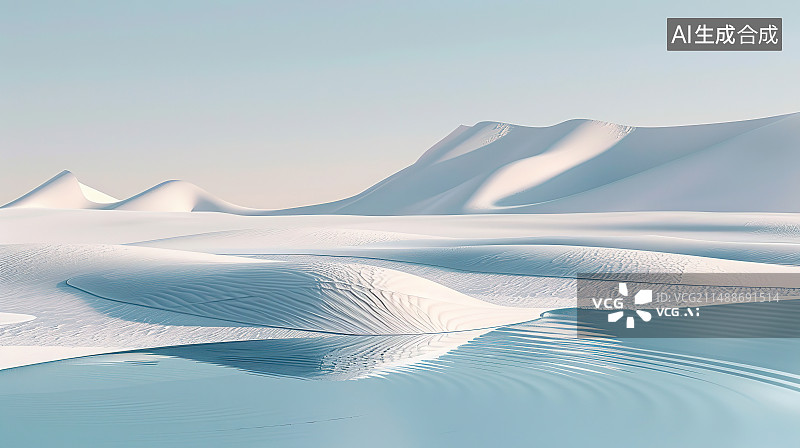 【AI数字艺术】白色沙漠背景图片素材