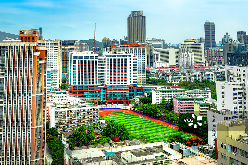 城市建筑的高角度视图图片素材