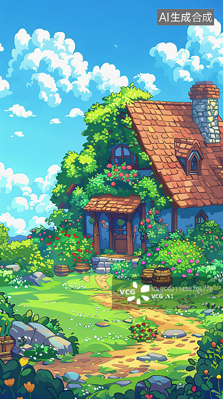 【AI数字艺术】美丽的春天的城市图片素材