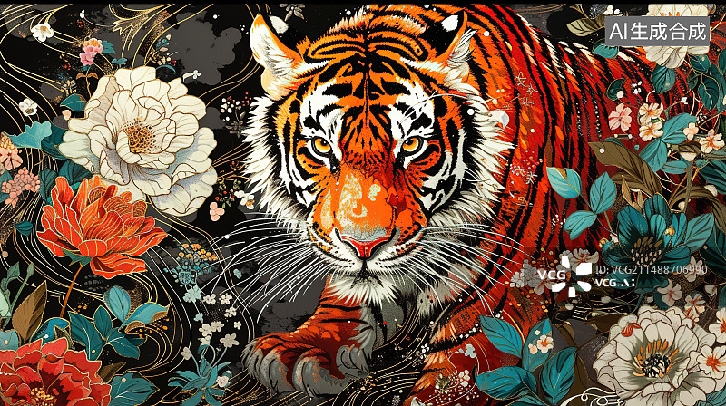 【AI数字艺术】老虎图片素材
