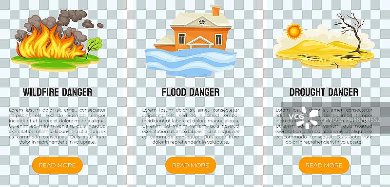 灾难和自然灾害网页banner设计图片素材