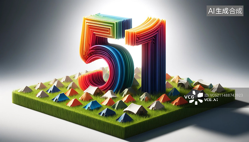 【AI数字艺术】数字51设计概念背景图图片素材