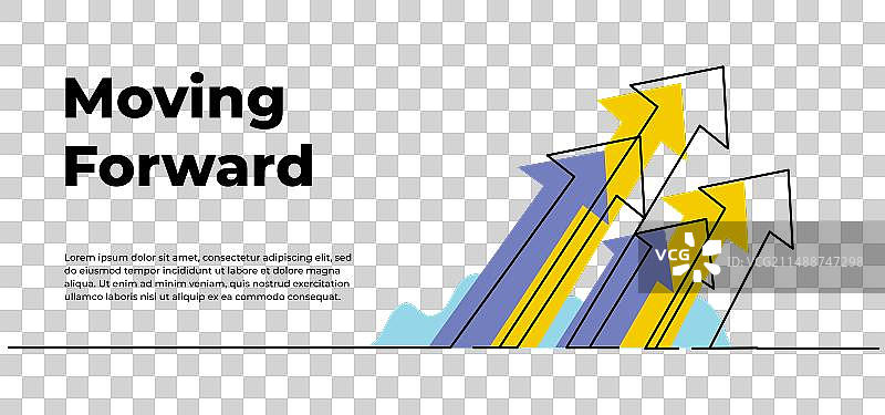 箭头单线的连续线条设计图片素材