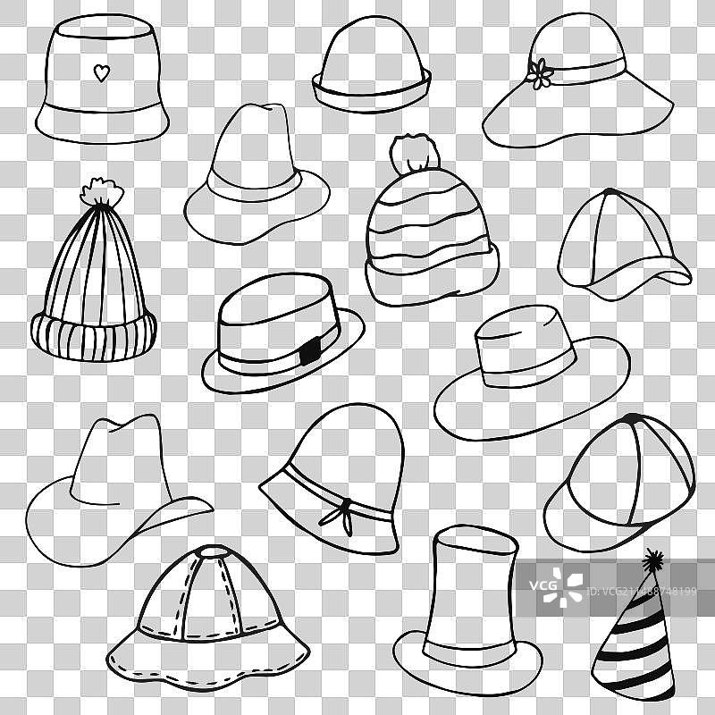 帽子涂鸦合集图片素材