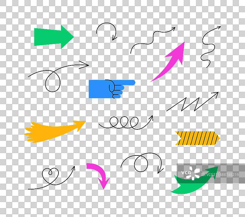 可编辑描边的箭头合集图片素材