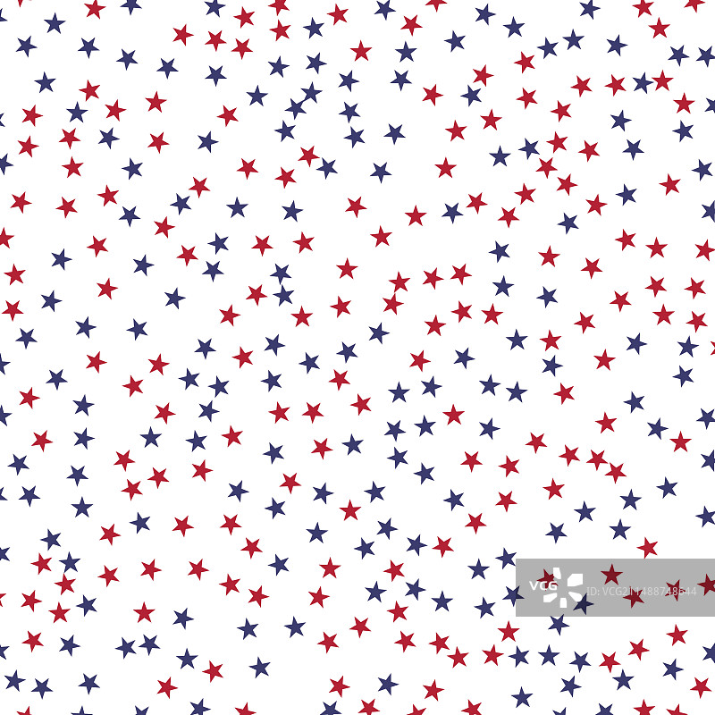 白色背景上掉落的红蓝星星图片素材