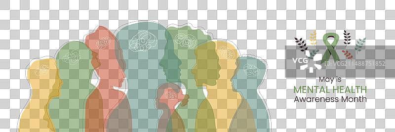 五月是心理健康意识月横幅图片素材