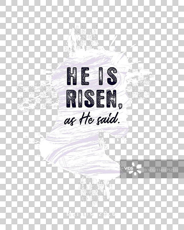 马太福音28:6 他已复活海报图片素材