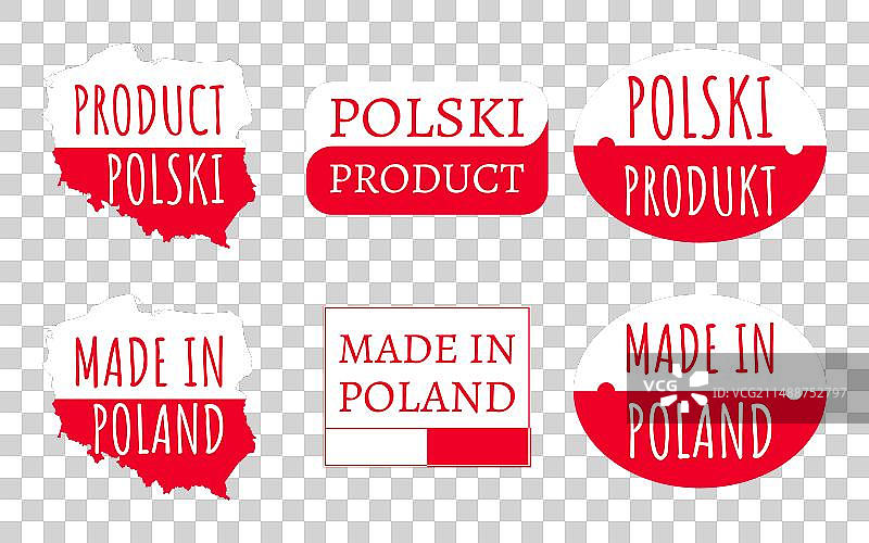 波兰制造的贴纸标签标志套装图片素材