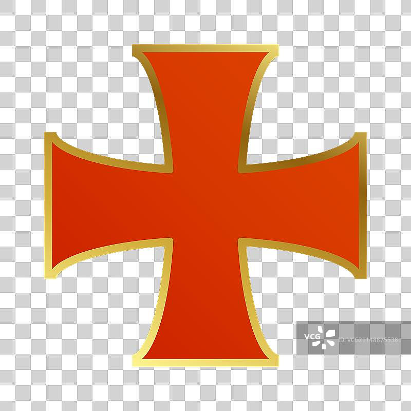 金色边框的圣殿骑士十字架图片素材