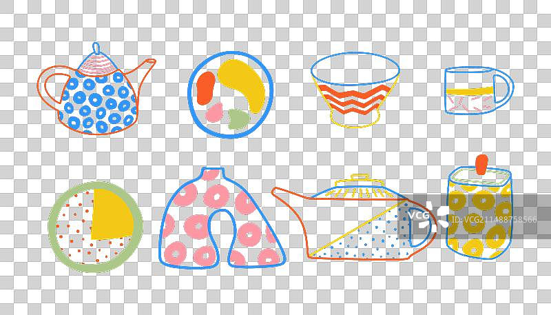 包豪斯风格厨房用具合集图片素材