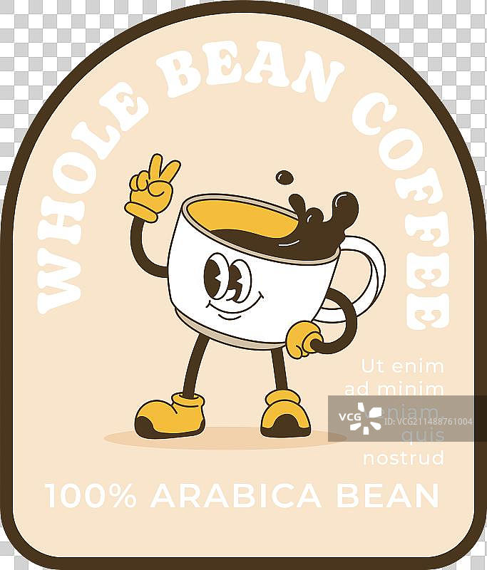 阿拉比卡咖啡豆标签或贴纸产品图片素材