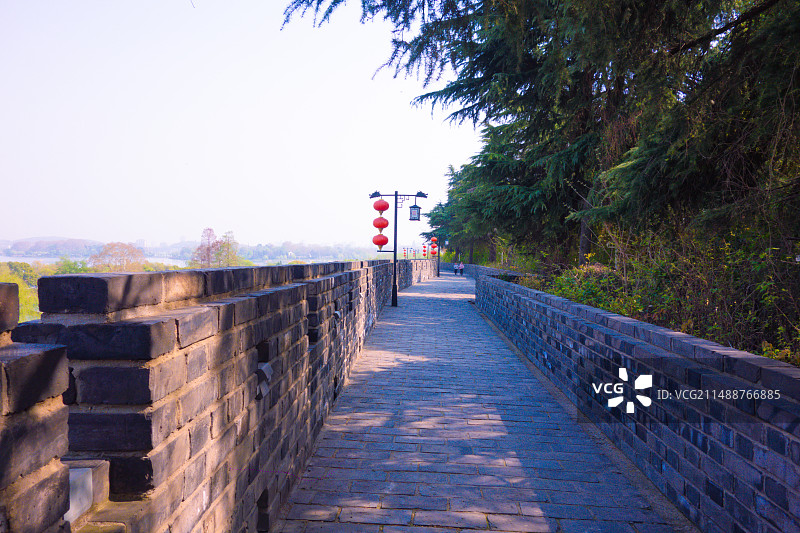 南京明城墙神策门到太平门沿线风景图片素材