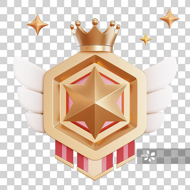 3D图标奖牌金牌金奖第一名图片素材