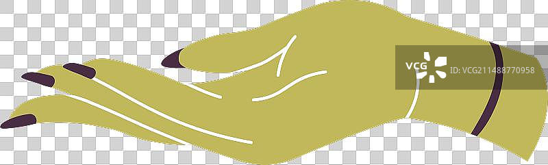 女性手部纹身，呈开放姿势的神秘符号图片素材