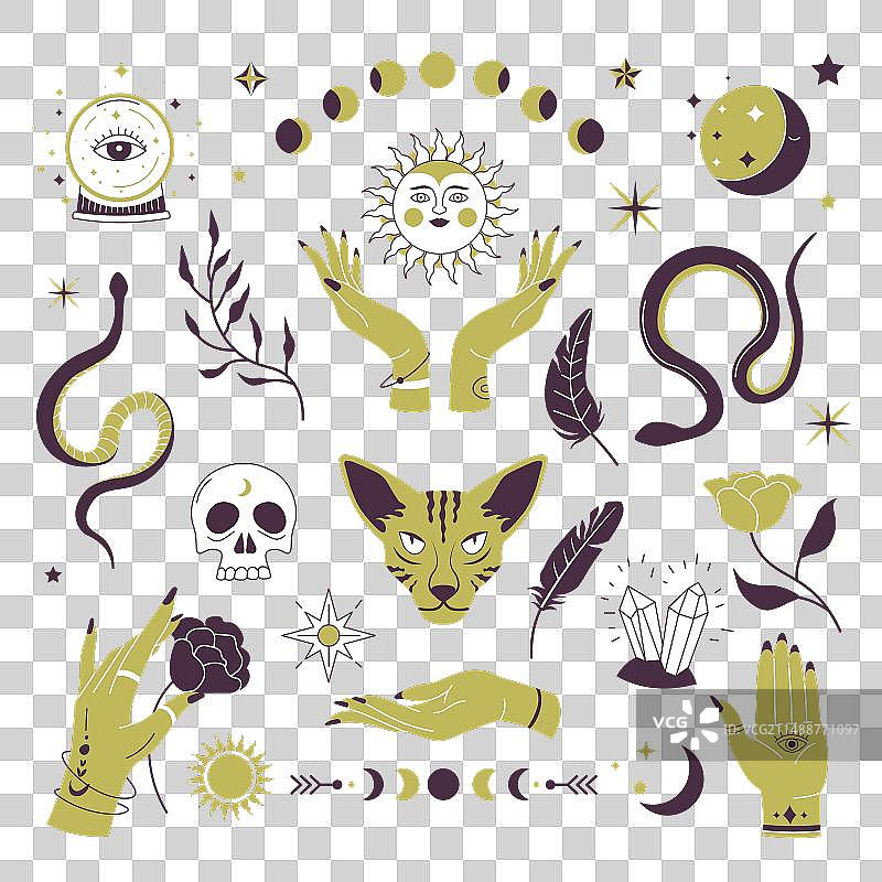 神秘深奥魔法元素波西米亚风合集图片素材