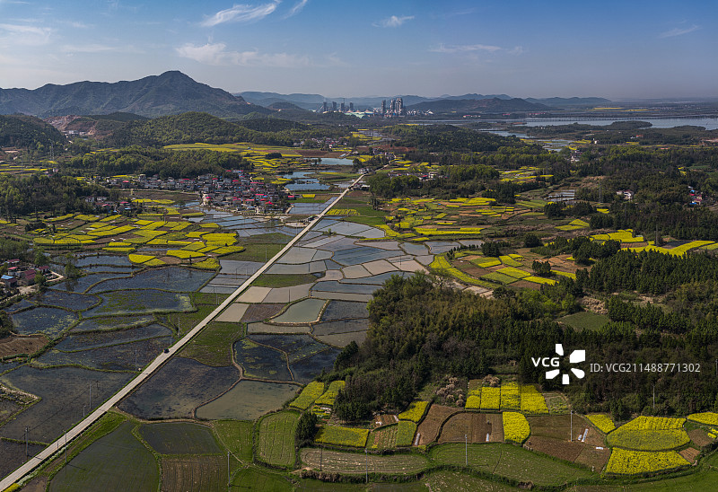 航拍安徽省池州市贵池区牛头山镇风光图片素材