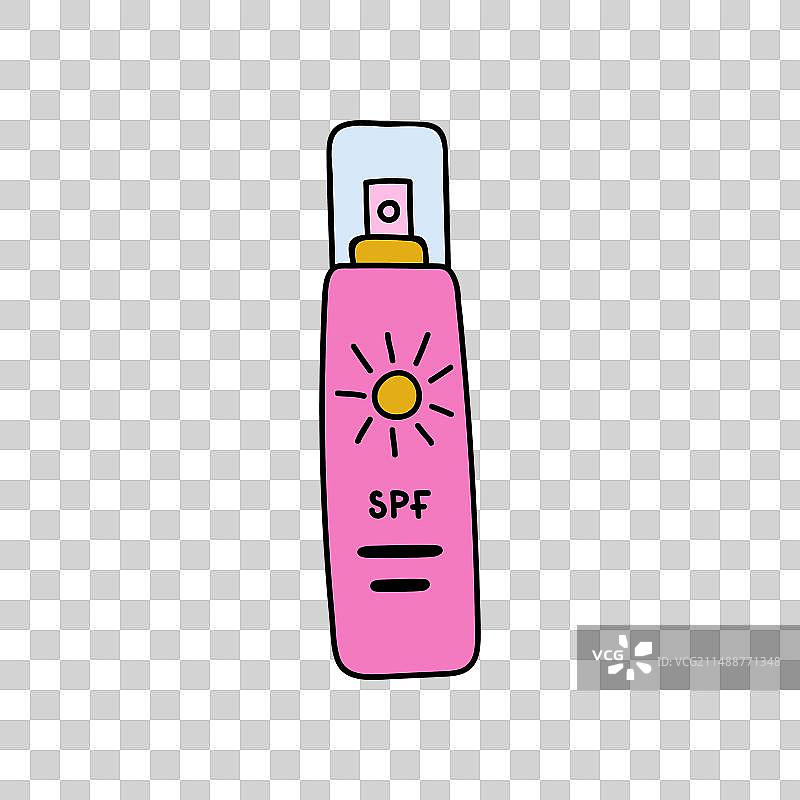 可爱的手绘防晒霜图片素材