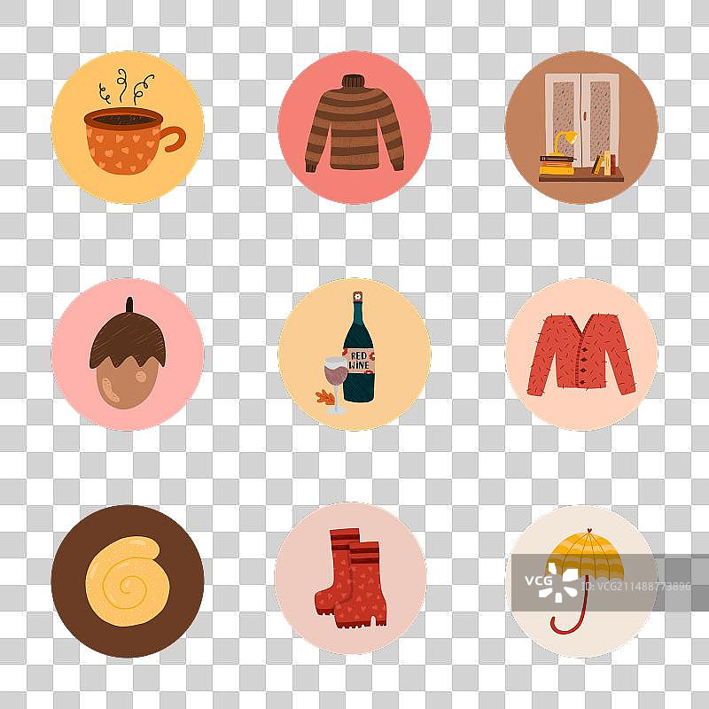 舒适可爱的社交媒体高光素材图片素材