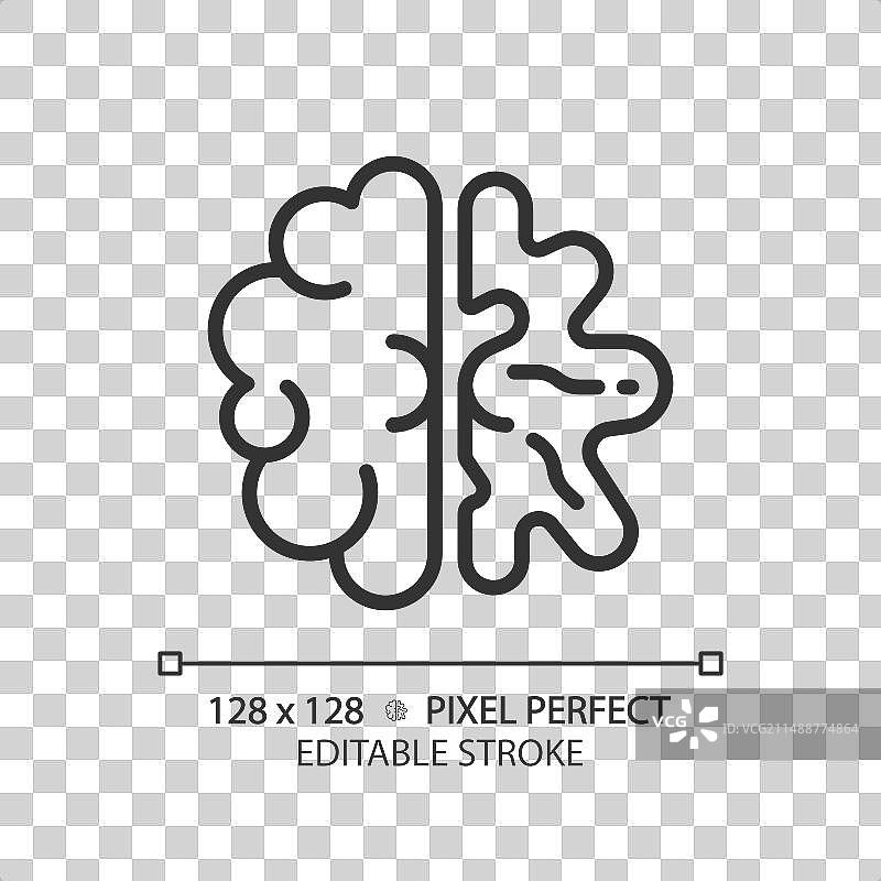 老年痴呆症大脑线性图标图片素材