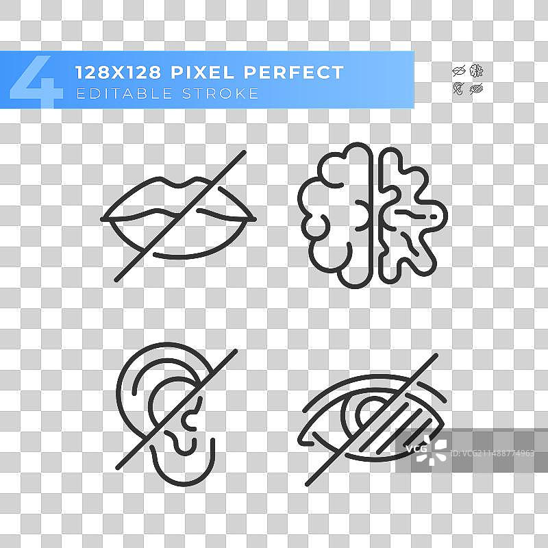 感觉障碍人士线性图标图片素材