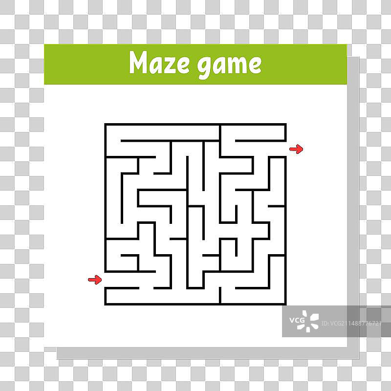 抽象方块迷宫游戏，适合儿童拼图图片素材