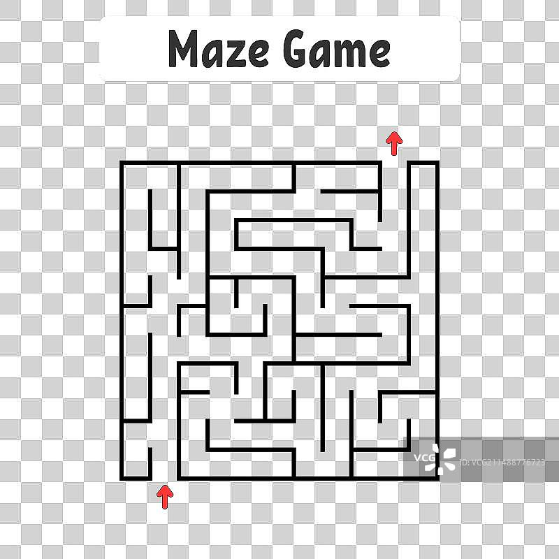 抽象方块迷宫游戏，适合儿童拼图图片素材