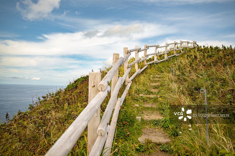 亚洲日本北海道礼文岛的桃岩徒步道图片素材