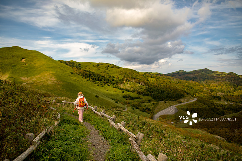 亚洲日本北海道礼文岛的桃岩徒步道图片素材