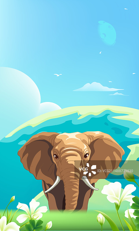 地球日庆祝活动竖版插图图片素材